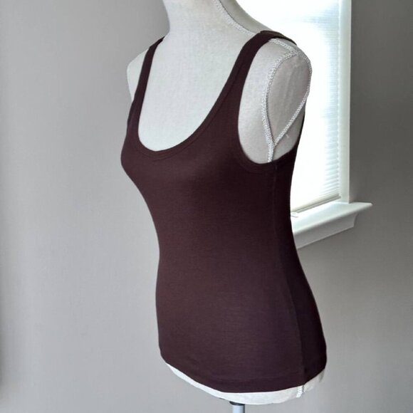 BANANA REPUBLIC Cotton Blend Sexy Tank Top in Chocolate Brown - Size Small - Picture 4 of 7